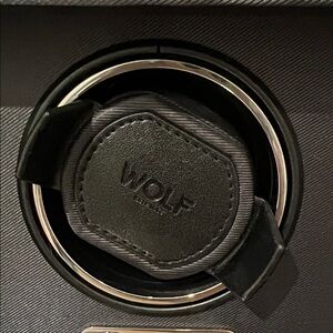 WOLF Black and Silver Watch Winder